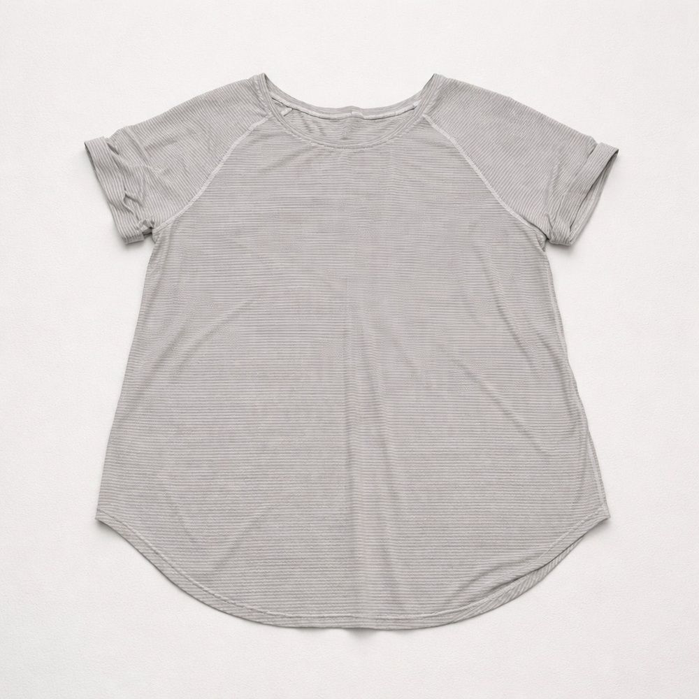 Lululemon gray open up tie-back tee size 8 E UC